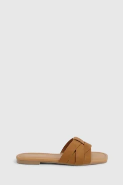 boohoo Sandales Mules Basique en Faux Suède Tissé à Coupe Large<Femme Sandales|Basiques