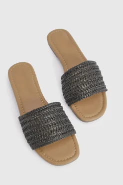 Sandales Mules À Bout Carré En Crochet