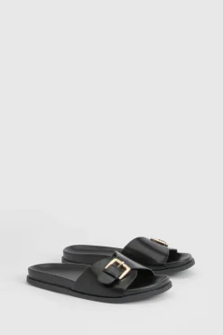 boohoo Sandales Mules À Bride Avec Boucle Et Coupe Large< Sandales