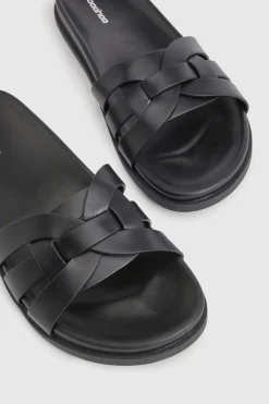 Sandales Mules À Brides Tressées Ajourées
