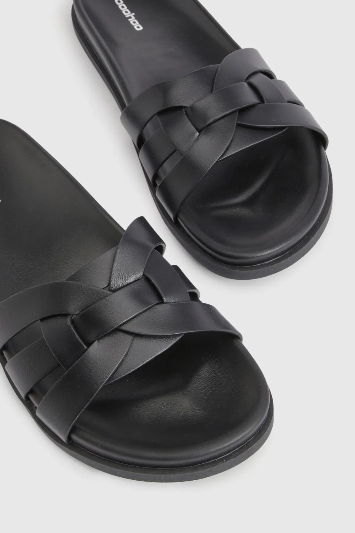 Sandales Mules À Brides Tressées Ajourées
