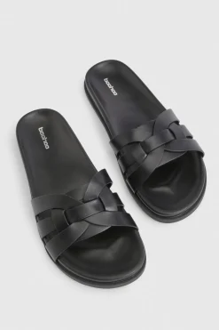 Sandales Mules À Brides Tressées Ajourées