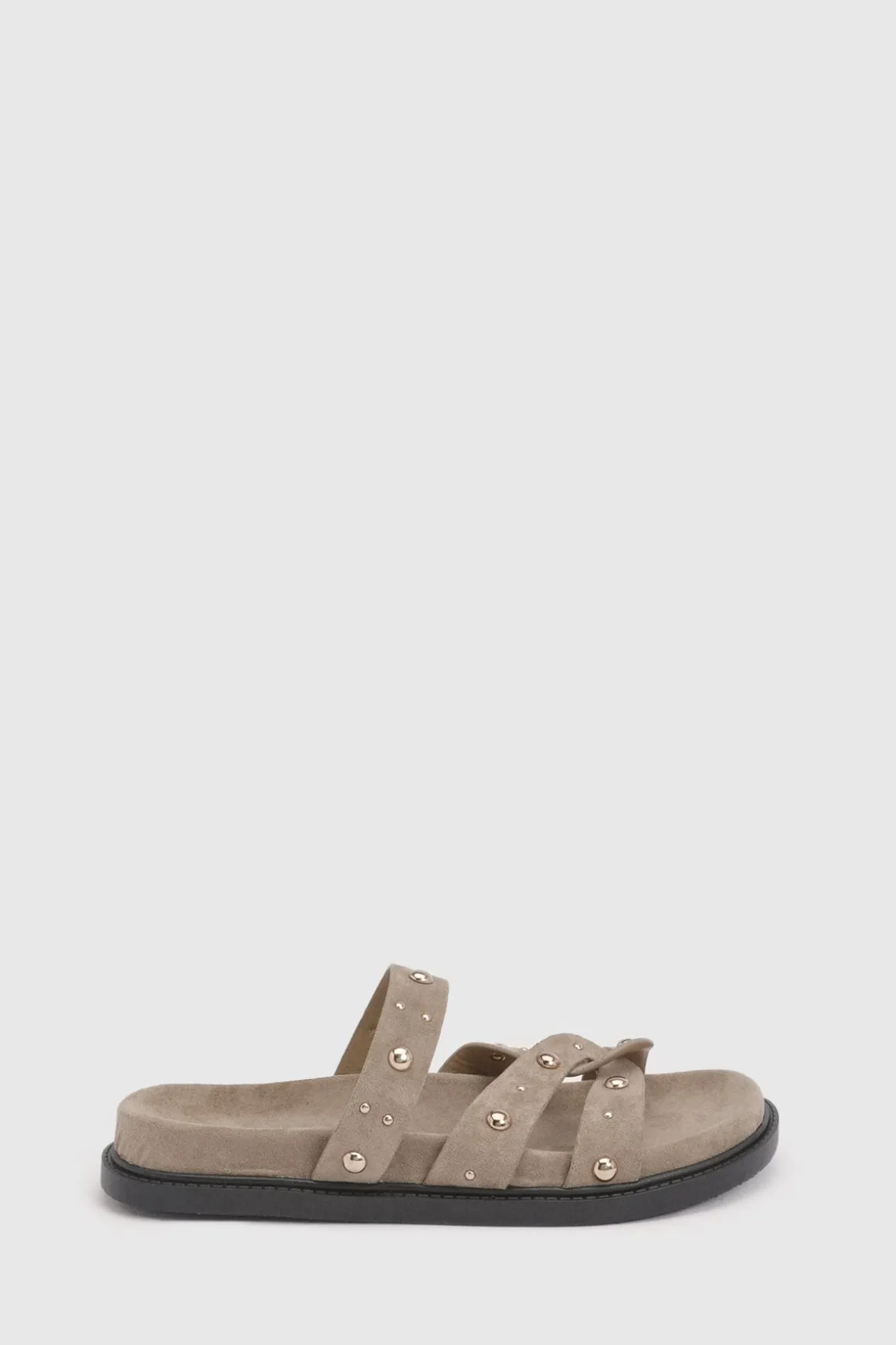 Sandales Mules Coupe Large Détail Clous Semelle Anatomique Synthétique