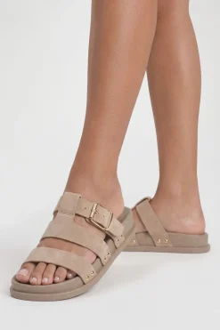 boohoo Sandales Mules À Double Bride En Synthétique Avec Découpes Et Semelle Anatomique< Sandales