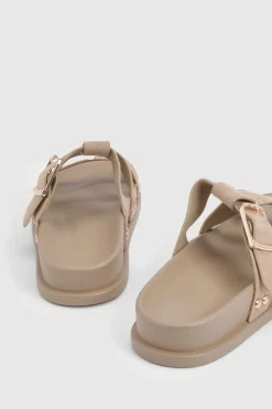 boohoo Sandales Mules À Double Bride En Synthétique Avec Découpes Et Semelle Anatomique< Sandales