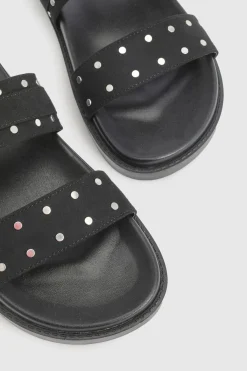 boohoo Sandales Mules À Double Bride En Synthétique Cloutée< Sandales