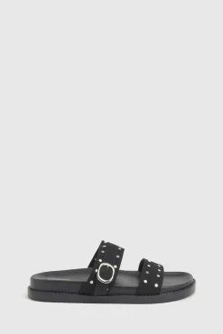 boohoo Sandales Mules À Double Bride En Synthétique Cloutée< Sandales
