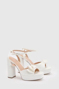 Coast Sandales Nuptiales Lillie À Plateforme Et Talon Bloc Avec Détail De Volants En Satin< Chaussures À Talons|Sandales