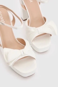 Coast Sandales Nuptiales Lillie À Plateforme Et Talon Bloc Avec Détail De Volants En Satin< Chaussures À Talons|Sandales