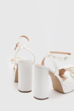 Coast Sandales Nuptiales Lillie À Plateforme Et Talon Bloc Avec Détail De Volants En Satin< Chaussures À Talons|Sandales