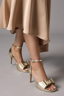 Coast Sandales à plateforme et talon haut Tala en cuir métallisé synthétique avec nœud structuré< Chaussures Festives|Chaussures À Talons