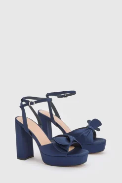 Sandales À Plateforme Et Talon Bloc Lillie Avec Détail Volant En Satin