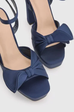 Sandales À Plateforme Et Talon Bloc Lillie Avec Détail Volant En Satin