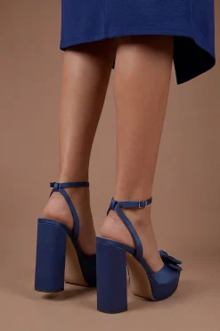 Sandales À Plateforme Et Talon Bloc Lillie Avec Détail Volant En Satin
