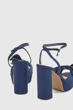 Sandales À Plateforme Et Talon Bloc Lillie Avec Détail Volant En Satin