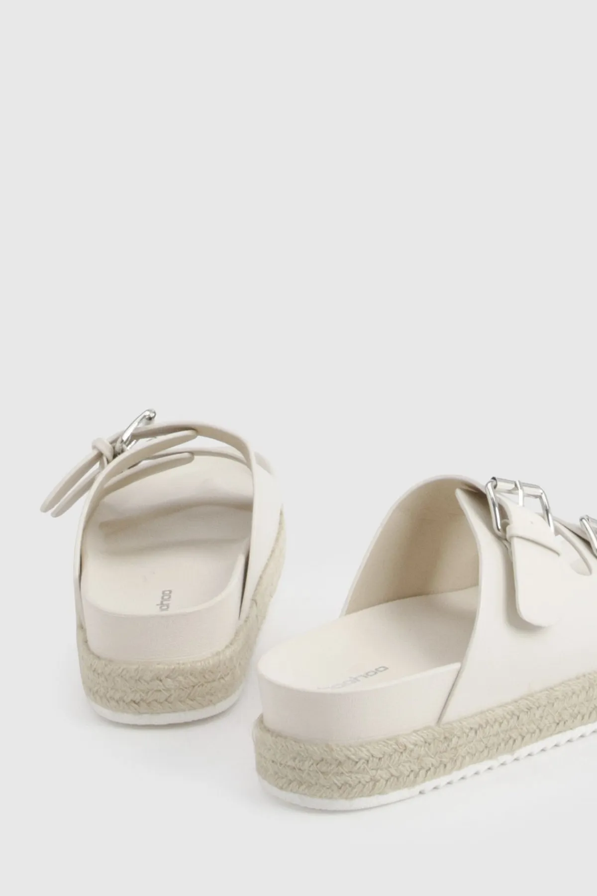 boohoo Sandales Plateformes À Double Bride Avec Détails Boucles< Sandales