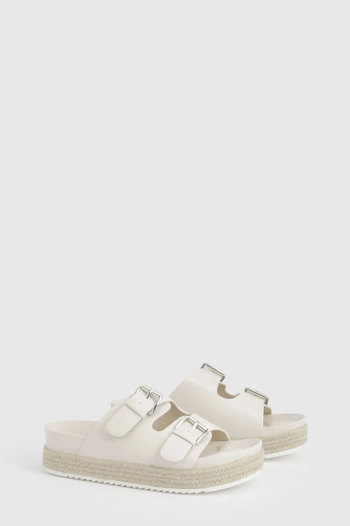 boohoo Sandales Plateformes À Double Bride Avec Détails Boucles< Sandales