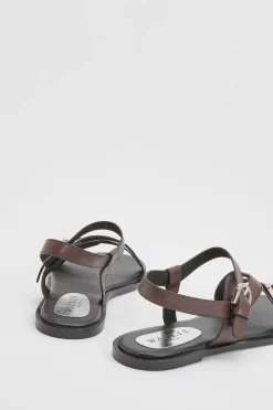 Sandales Plates Asymétriques Sheska En Synthétiquecuir Avec Détail Boucle