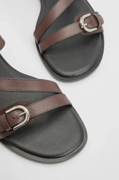 Sandales Plates Asymétriques Sheska En Synthétiquecuir Avec Détail Boucle