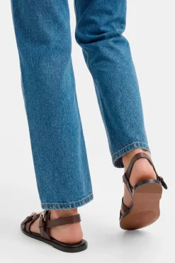 Sandales Plates Asymétriques Sheska En Synthétiquecuir Avec Détail Boucle