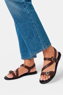 Sandales Plates Asymétriques Sheska En Synthétiquecuir Avec Détail Boucle