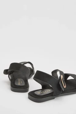 Sandales Plates Asymétriques Sandie En Synthétique Avec Détail Boucle