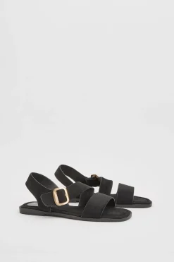 Sandales Plates Asymétriques Sandie En Synthétique Avec Détail Boucle