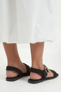 Sandales Plates Asymétriques Sandie En Synthétique Avec Détail Boucle