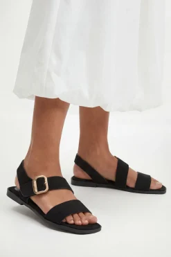 Sandales Plates Asymétriques Sandie En Synthétique Avec Détail Boucle