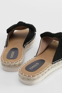 Oasis Sandales Plates Beccy En Synthétique Avec Nœud Décoratif< Sandales