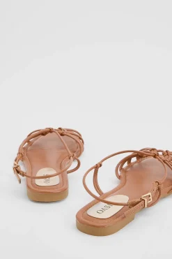 Sandales Plates À Bout Ouvert Avec Brides En Synthétiquecuir Clara