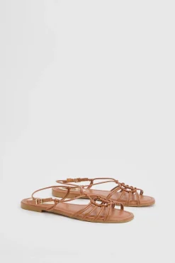 Sandales Plates À Bout Ouvert Avec Brides En Synthétiquecuir Clara