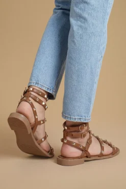Dorothy Perkins Sandales Plates De Gladiateur En Synthétiquecuir Clouté Micheala< Sandales