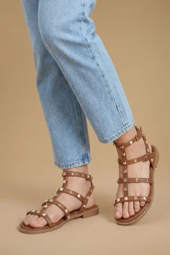 Dorothy Perkins Sandales Plates De Gladiateur En Synthétiquecuir Clouté Micheala< Sandales