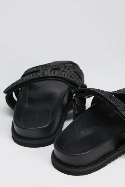 boohoo Sandales Plates En Raphia Avec Détails Ajourés< Sandales