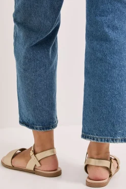 Dorothy Perkins Sandales Plates en synthétiquecuir Faye Coupe Large< Sandales|Chaussures Dorées