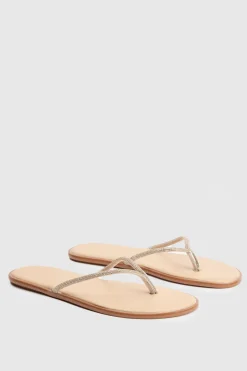 Sandales Plates À Entredoigt Ornées En Synthétiquecuir Glimmer