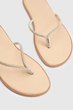 Sandales Plates À Entredoigt Ornées En Synthétiquecuir Glimmer