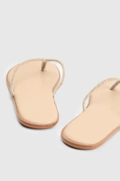 Sandales Plates À Entredoigt Ornées En Synthétiquecuir Glimmer