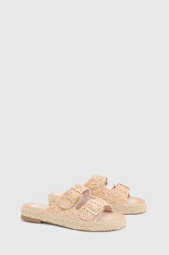 Oasis Sandales Plates Eva Style Espadrilles Brodées Avec Détail Boucle< Sandales|Chaussures Dorées