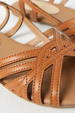Dorothy Perkins Sandales Plates Fiona en synthétique Tressé à Bout Ouvert et Bride Arrière< Looks Chocolat|Sandales
