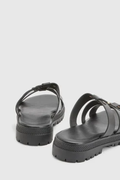 Sandales Plates Gladiateur À Semelle Épaisse Et Détails Cloutés