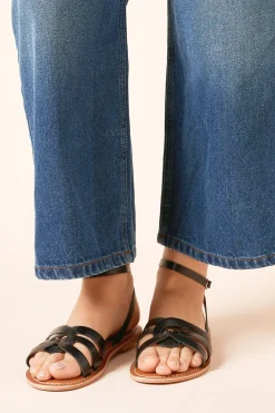 Dorothy Perkins Sandales Plates Jaleesa en Cuir Véritable Tressé - Coupe Large< Sandales