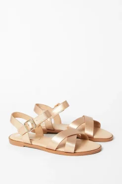 Dorothy Perkins Sandales Plates à Lanières Croisées Florence Coupe Large en synthétique< Sandales