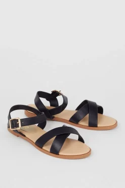 Dorothy Perkins Sandales Plates à Lanières Croisées Florence en synthétique< Sandales|Chaussures Dorées