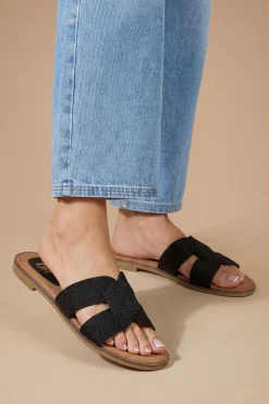 Dorothy Perkins Sandales Plates Riley À Brides Croisées En Textile< Sandales