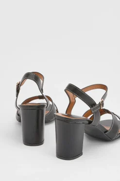 Sandales Sarah À Bout Ouvert Avec Talon Bloc En Synthétiquecuir