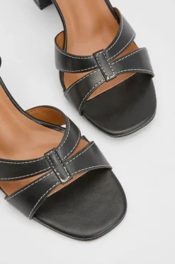 Sandales Sarah À Bout Ouvert Avec Talon Bloc En Synthétiquecuir