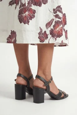 Sandales Sarah À Bout Ouvert Avec Talon Bloc En Synthétiquecuir