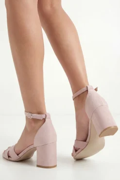 Sandales Sophia À Talon Bloc Moyen Avec Détail Torsadé En Synthétique Coupe Large